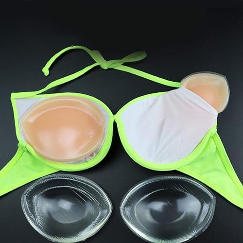 Clear Silicone Bra Inserts - Triangle Gel Breast Inserts Enhancers Waterproof Push Up Pads Bra for Bikini Swimsuit - Jamouz