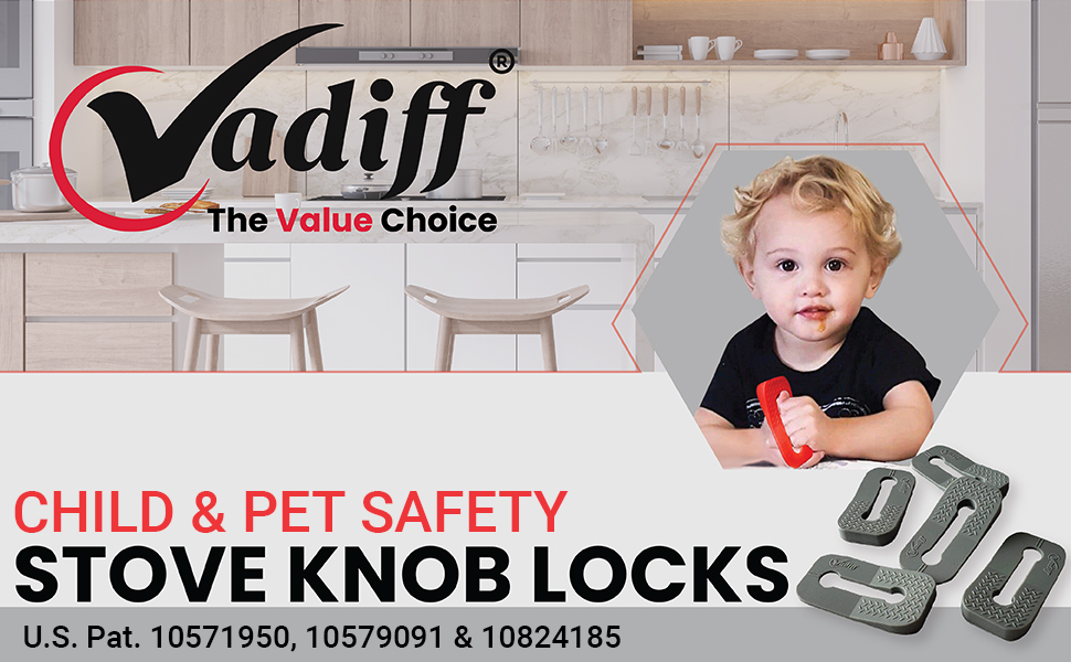 Quality Choice for Toddler, Pet & Adult Safety Against Kitchen Accidents on Gas Stove Knob Covers 