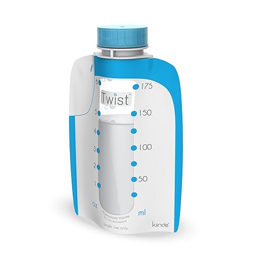 Kiinde Twist Pouch Breast Milk Storage Bags for Pumping, Freezing, and Feeding. Direct pump, direct feed, pre-sterilized, 6 Ounce (Pack of 40) - Jamouz