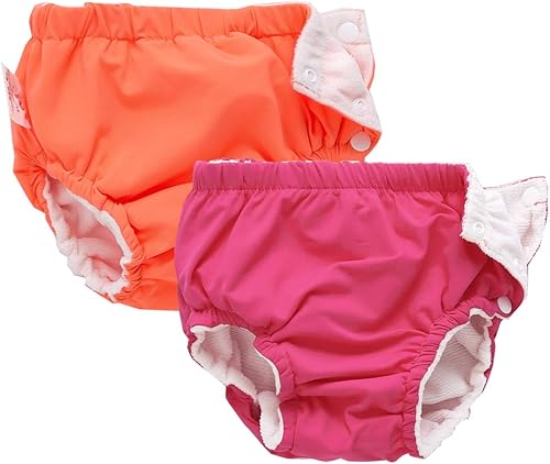 IIjnUhb Swim Diapers Baby Reusable 2 Pack,Washable Pants for 0-3 Years Boys Girls Swimming Lesson Shower Gifts - Jamouz