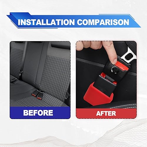 stymart 2PCS Safety Belt Buckle Holder, Silicone Safety Belt Buckle Booster, Keep the Safety Belt Buckle Upright and Stable, Silicone Safety Belt Buckle Booster Suitable for Kids (Black) - Jamouz