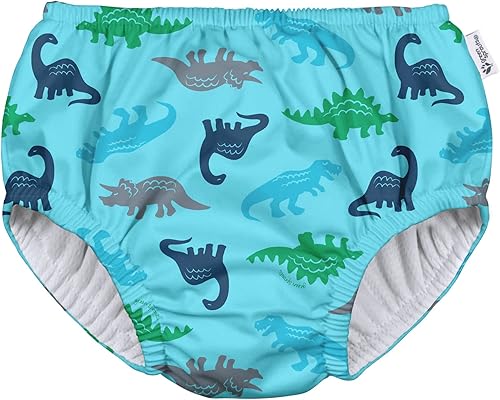 Boys' Pull-up Reusable Absorbent Swim Diaper, Royal Blue Sharks, 3T - Jamouz