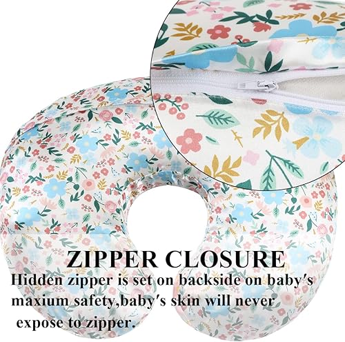 Satin Nursing Pillow Cover Set - 2 Pack Ultra Soft Silk, Compatible with Boppy Pillow for Breastfeeding, Protects Baby Hair & Skin - Grey Arrows & Stars - Jamouz