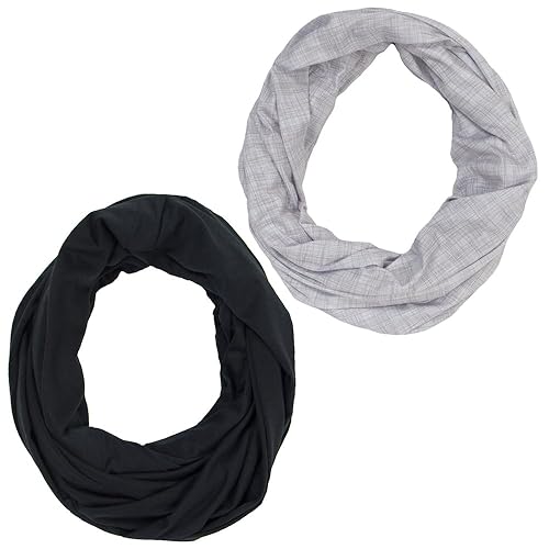 LK Baby 2pk Infinity Nursing Scarf Breastfeeding Cover Ultra Soft (Grey/Navy) - Jamouz