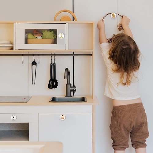 Fumete 12 Set Safari Jungle Animal Drawer Knob Pulls Round Soft Rubber Silicone Cabinet Drawer Knobs for Boys Girls Kids Dresser Nursery Closet Kitchen Cabinet - Jamouz