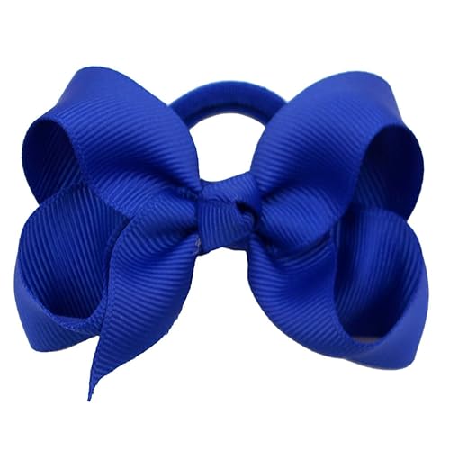 3 Inch Baby Girl Hair Bows Elastic Hair Tie Accessories Bow Ponytail Holder - Set of 2 (Red) - Jamouz