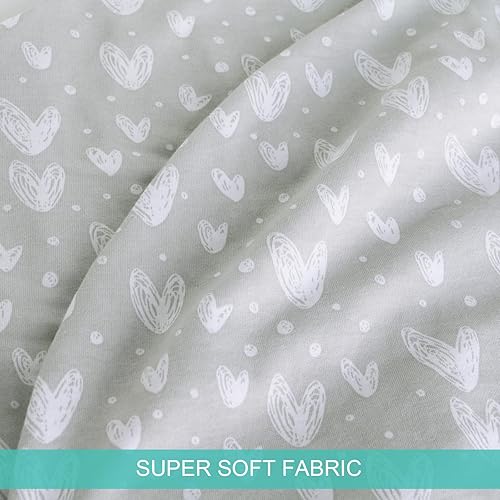 Pregnancy Pillow Cover U-Shaped, Super Soft Replacement Cover Fits Most 55/57 Inch Maternity Pillow, Full Body Pregnancy Pillow Case, Universal Fit, Grey Hearts Print - Jamouz