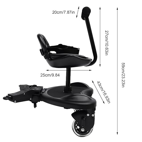 2-in-1 Stroller Board with Detachable Seat, Universal Stroller Board, Step Stand Ride-On Pedal, Holds Children Up to 55lbs - Jamouz