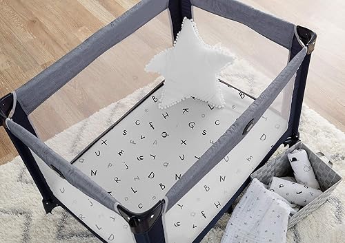 TL Care 2 Pack Fitted Pack N Play Playard Sheet 27' x 39', Soft Breathable Neutral 100% Cotton Jersey Pack and Play Sheet, Gray Star/Gray Zigzag, for Boys and Girls, Fits Most Mini Crib - Jamouz