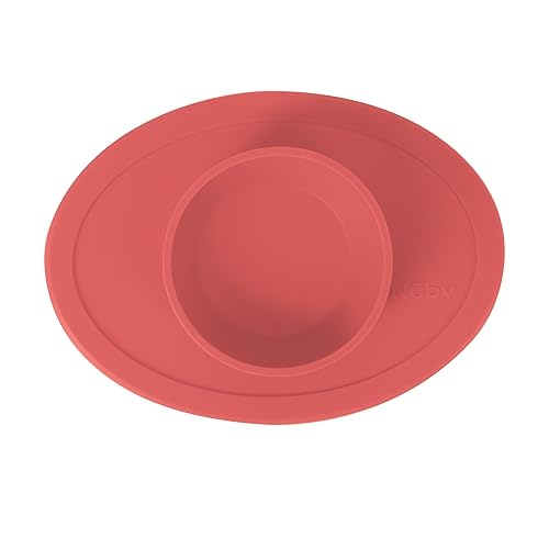 Nuby Sure Grip Silicone Feeding Bowl - Toddler Suction Plate - 6+ Months - Aqua - Jamouz