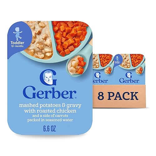 Gerber Mealtime for Toddler Mashed Potatoes & Gravy with Roasted Chicken & Carrots, 6.6 Ounce (Pack of 8) - Jamouz