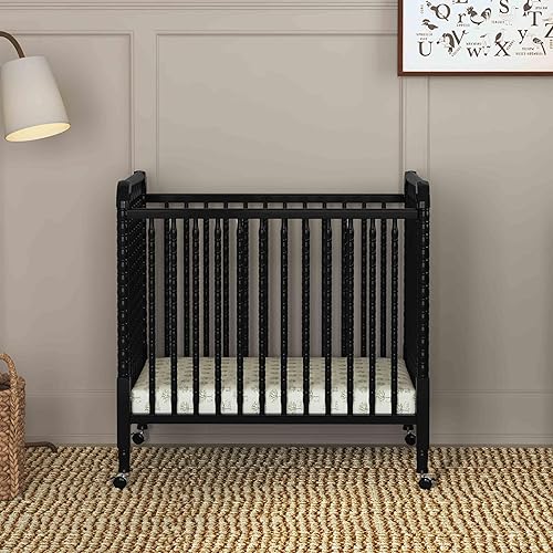 DaVinci Jenny Lind 3-in-1 Convertible Mini Crib in Honey, Removable Wheels, Greenguard Gold Certified - Jamouz
