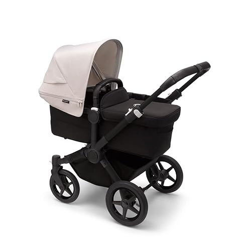 Bugaboo Donkey 5 Mono Complete - Single Stroller Converts to Side-by-Side Double Stroller, Multiple Seat Positions - Alu/Midnight Black-Midnight Black - Jamouz