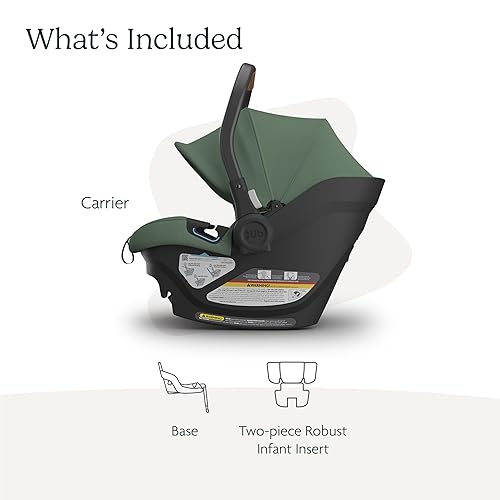UPPAbaby Aria Lightweight Infant Car Seat/Just Under 6 lbs for Easy Portability/Base with Load Leg + Infant Insert Included/Direct Stroller Attachment/Jake (Charcoal/Black Leather) - Jamouz