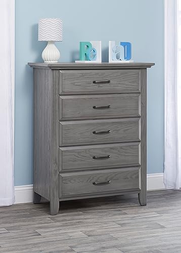 Soho Baby Chandler Premium 5-Drawer Dresser Chest, Graphite Gray - Jamouz