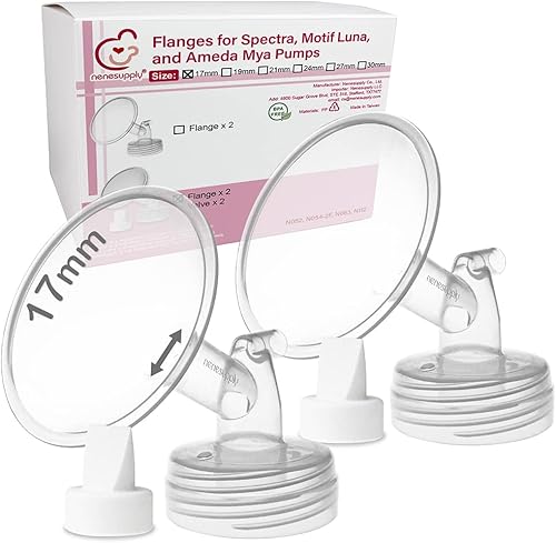 Nenesupply 2pc 17mm Flanges Compatible with Spectra S1 Spectra S2 Synergy Gold Breastpumps Replacement to Spectra Pump Parts and Spectra Flange Replace Spectra S2 Parts and Spectra 17mm - Jamouz