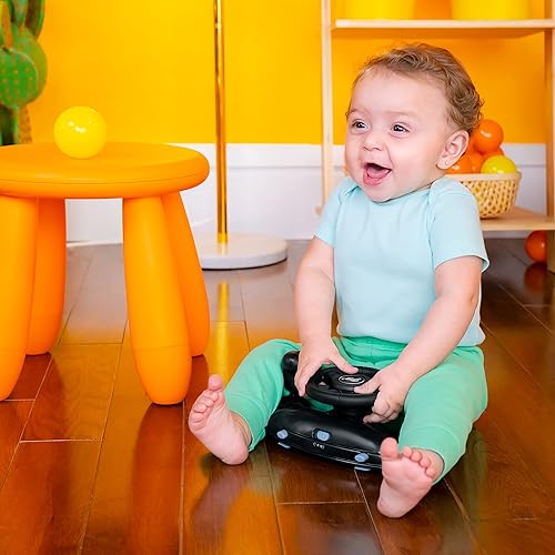 Bright Starts Ford F-150 4-in-1 Agate Black Baby Activity Center & Push Walker with Removable Interactive Steering Wheel-Toy, 6 Months and up - Jamouz