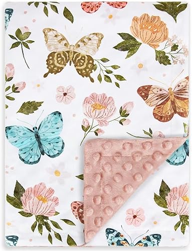 HOMRITAR Baby Blanket for Boys Girls Soft Plush Minky Blanket with Double Layer Dotted Backing for Toddler with Forest Foxes Multicolor Printed 30 x 40 Inch (75 x 100 cm) - Jamouz