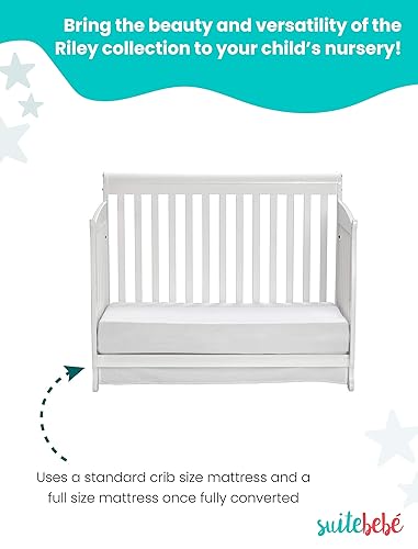 Suite Bebe Riley 4-in-1 Convertible Crib, White - Jamouz
