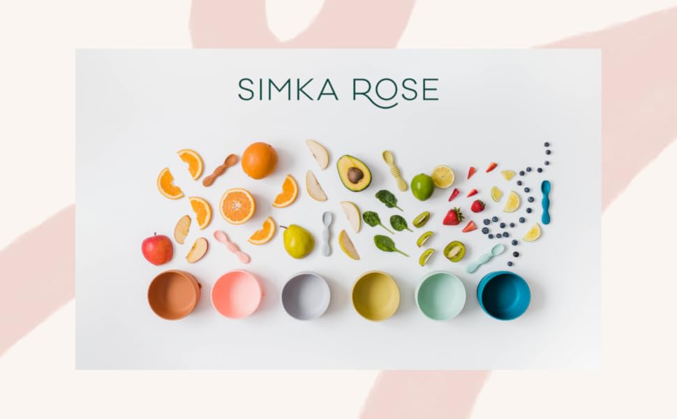simka rose colorful silicone baby bowls and spoons