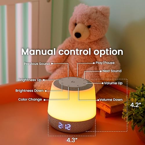 Babysense Dreamer 2.0 Baby Sound Machine with Night Light | 2nd Gen | 28 Soothing Sounds | Toddler Sleep Trainer | App-Controlled White Noise Machine | Sleep Timer | 2.4GHz WiFi | US Only - Jamouz