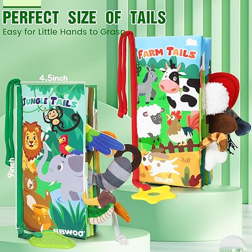 Baby Book Toys 0-6 Months - Baby Boy Girl Shower Gifts - Tummy Time Toys for Infant 6 to 12 Months - Touch and Feel Crinkle Book for Newborn Toddler with Teether - Christmas Stocking Stuffers - Jamouz