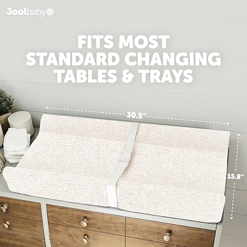 Jool Baby Soft Changing Pad + Washable Cover, Non-Slip - Fits Standard Changing Tables & Dressers (Gray) - Jamouz