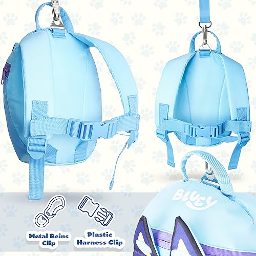 Bluey Backpack with Reins Toddler Backpack with Reins and Harness 1-4 Years (Blue) - Jamouz