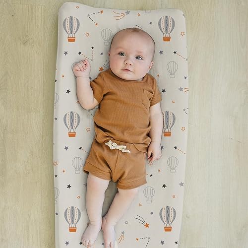 Stretchy Changing Pad Covers for Boys Girls,2 Pack Jersey Knit,Elephant & Whale - Jamouz