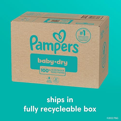Pampers Diapers - Baby Dry - Size 1, 44 Count, Absorbent Disposable Infant Diaper (Packaging May Vary) - Jamouz