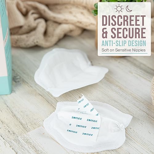 Zomee Disposable Breast Pads for Breastfeeding – Ultra-Absorbent/Leak-Proof/Discreet/Secure – Highly Portable: Individually Wrapped – Soft & BPA-Free (Pack of 200) - Jamouz