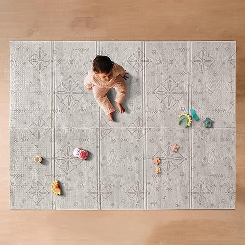 Nuby Reversible Baby Floor Mat - Foldable and Lightweight Baby Play Mat for Floor - Easy Storage and Travel - Stars and Sky - Jamouz
