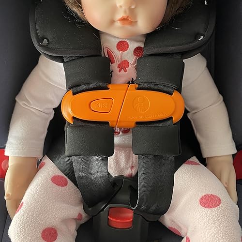 Universal Child Car Seat Chest Harness Clip Universal Safer Belt Clip Buckle Lock Stroller Chest Clip Adjustable Guard for Baby and Kids (Black) - Jamouz