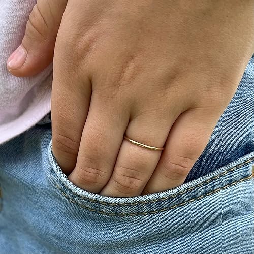 Baby Stacking Rings, Baby Girl or Boy Jewelry 14k Gold, Keepsake for Baby, Baptism Gifts for Baby, Infant (Ring Size 0) - Jamouz