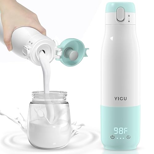 YIGUPortable Bottle Warmer 12oz Large Capacity 55W Power, Fast Heating for Breast Milk, Formula, and Milk, Suitable for Baby Outdoor, Airplane, and Car Travel Bottlefor - Jamouz