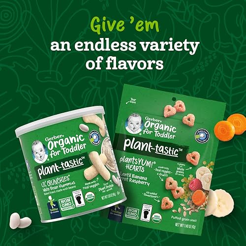 Gerber Snacks for Baby Organic Lil Crunchies, White Cheddar & Broccoli, 1.59 Ounce (Pack of 6) - Jamouz