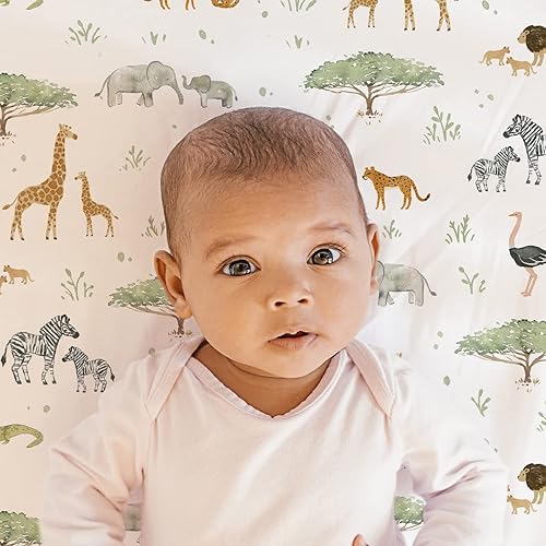 Baby Changing Pad Cover 2-Pack for Girls (Fleurette) - Premium Fitted Sheets Baby Diaper Changing Table Cover - Buttery Soft Cotton Blend - Jamouz