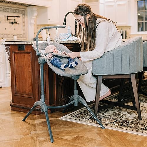 Baby Delight Bloom Baby Seat | Soothing and Adjustable Baby Chair | Portable and Compact | Charcoal Tweed - Jamouz