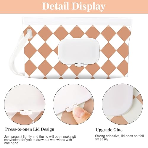 FEBSNOW 4 Pack Baby Wipe Dispenser, Portable Refillable Wipe Holder, Baby Wipes Container, Wipe Dispenser, Reusable Travel Wet Wipe Pouch (Geometric) - Jamouz