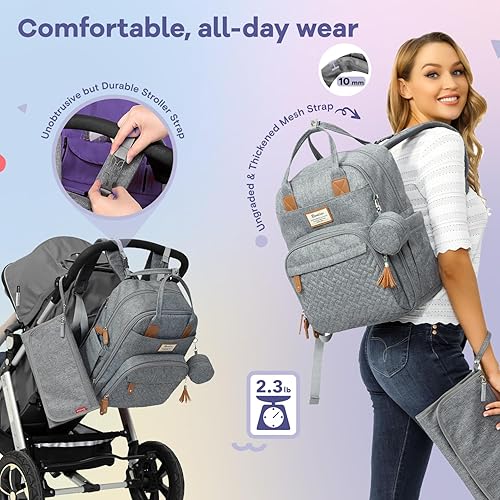 RUVALINO Diaper Bag Backpack, Multifunction Travel Pack Maternity Baby Changing Bags, Large Capacity, Waterproof, Black - Jamouz