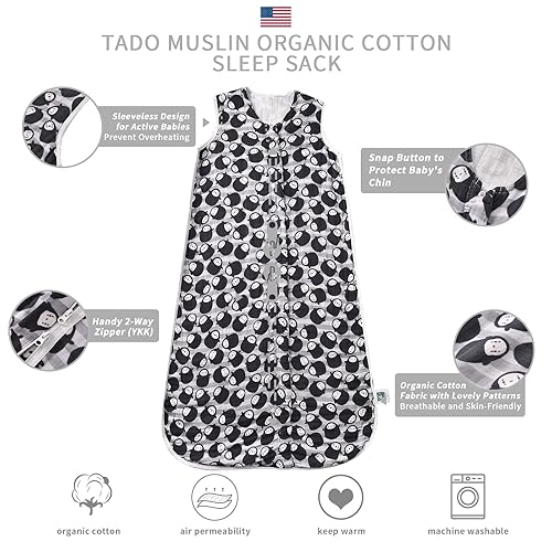 Baby Sleep Sack 2-4 T Baby Wearable Blanket 100% Organic Cotton 0.5 TOG Toddler Sleeping Sack 2- Way Zipper Soft Lightweight X-Large Pup - Jamouz