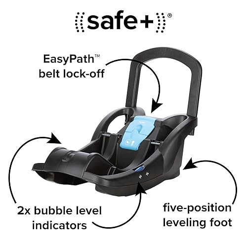 Diono LiteClik 30 R SafePlus Infant Car Seat and Base, Rear-Facing for Infants 4-30lbs, SafePlus Engineering, with Infant Insert, UPF 50+ Sunshade (Black) - Jamouz