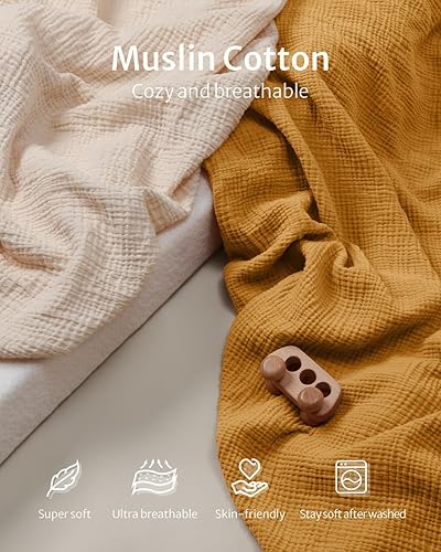 Blissful Diary Muslin Changing Pad Cover for Girls Boys, Ultra Soft Breathable Cotton, Baby Diaper Change Table Pad Covers, 2Pack (Roman Green&Leaf) - Jamouz