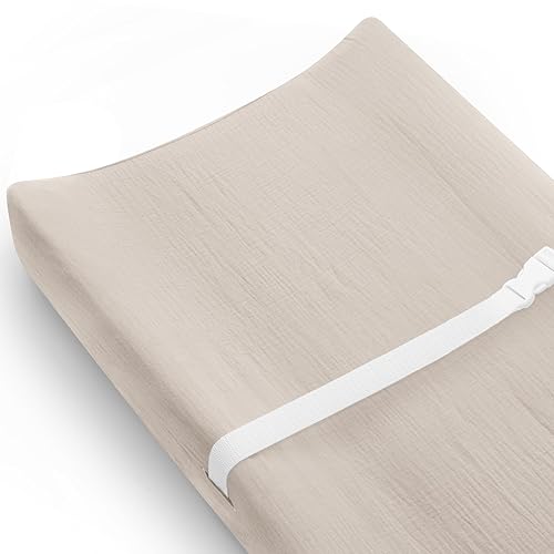 Changing Pad Cover for Baby Boy Girl 2 Pack, Muslin Changing Table Pad Covers with Boho Style, Neutral Nursery Bedding Essentials Soft and Breathable(Dusty Rose & Flower-A) - Jamouz