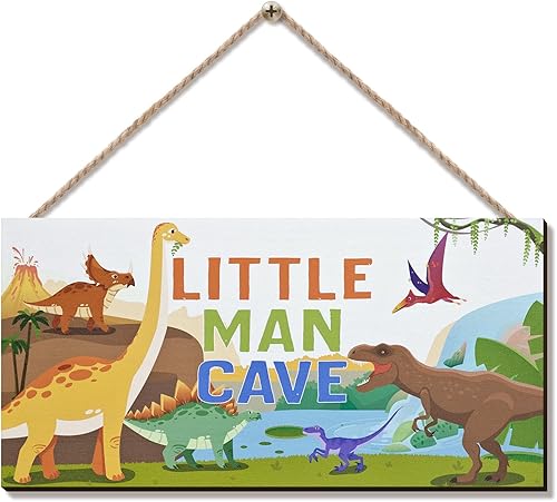 ZIEYOMI- Little Man Cave Sign Space Boys Room Decor, Astronaut Theme Bedroom Nursery Decor Hanging Wall Art, Wooden Plaque Outer Space Decorations for Toddler Boys Room Kids Playroom - Jamouz
