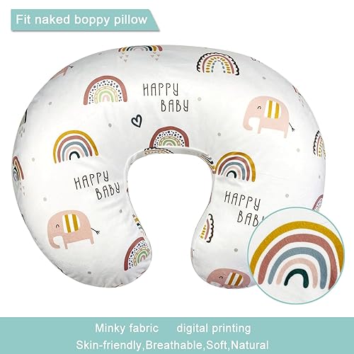 OWLOWLA Minky Nursing Cover, Breastfeeding Pillow Slipcover Fits Nursing Pillow for Baby Boy Girl(Baby Blue) - Jamouz