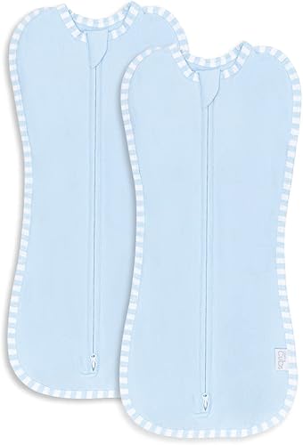 Comfy Cubs Swaddle Blanket Baby Girl Boy Easy Zipper Wrap 2 Pack Newborn Infant Sleep Sack (Small 0-3 Months, Blush, Mauve) - Jamouz