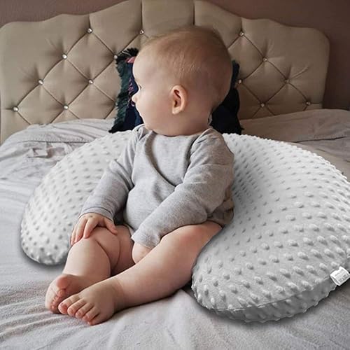 OWLOWLA Minky Nursing Cover, Breastfeeding Pillow Slipcover Fits Nursing Pillow for Baby Boy Girl(Baby Blue) - Jamouz