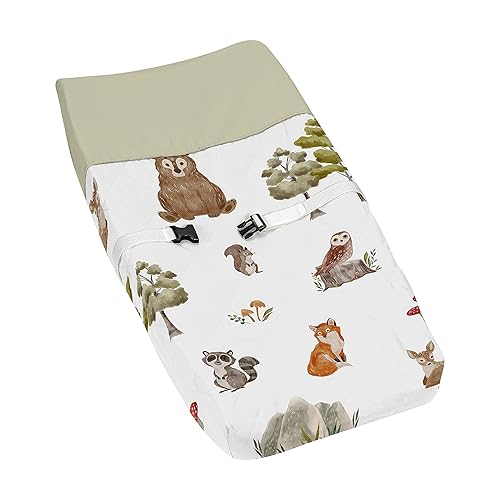 Sweet Jojo Designs Woodland Forest Animals Boy Girl Gender Neutral Unisex Baby Changing Pad Cover Infant Newborn Diaper Table Change Mat Sheet Animal Friends Brown Bear Fox Hedgehog Deer Watercolor - Jamouz