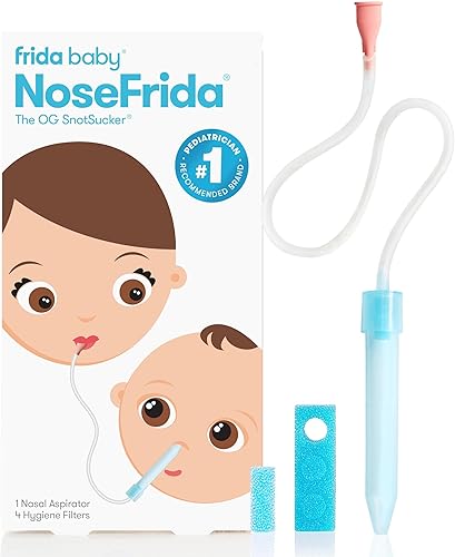 Frida Baby NoseFrida SnotSucker for Baby, Nasal Aspirator for Baby, Nose Sucker Baby Nasal Aspirator for Baby, Congestion Relief with 24 Extra Hygiene Filters, FSA/HSA Eligible - Jamouz